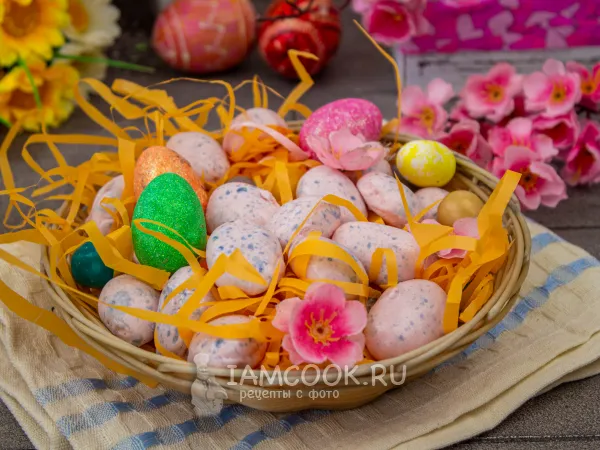 Фото блюда: Яйца из маршмеллоу на Пасху
