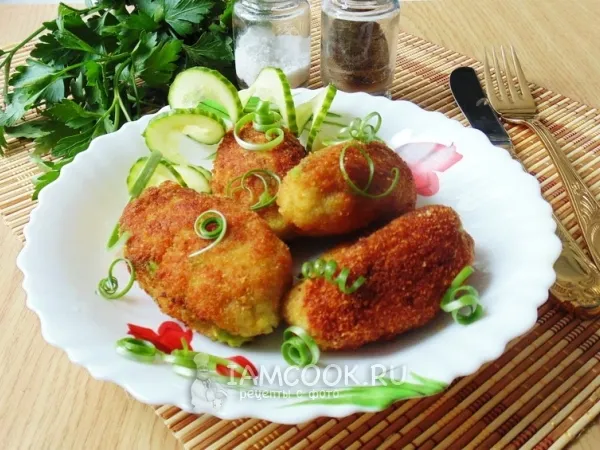 Фото блюда: Зразы из рыбы с зеленым горошком