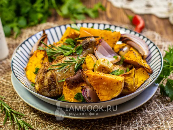 Фото блюда: Тыква с курицей в аэрогриле