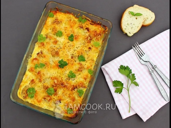 Фото блюда: Цветная капуста с картошкой в духовке