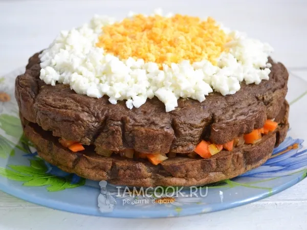 Фото блюда: Печеночный торт в мультиварке