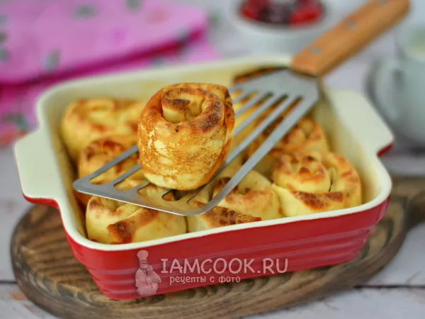 Фото блюда: Блинчики с творогом и изюмом в духовке