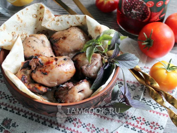 Фото готового блюда: Шашлык из курицы в гранатовом соке
