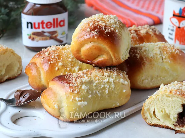 Фото блюда: Булочки с нутеллой (из дрожжевого теста)