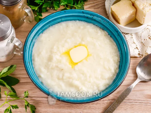 Фото блюда: Вязкая рисовая каша на молоке