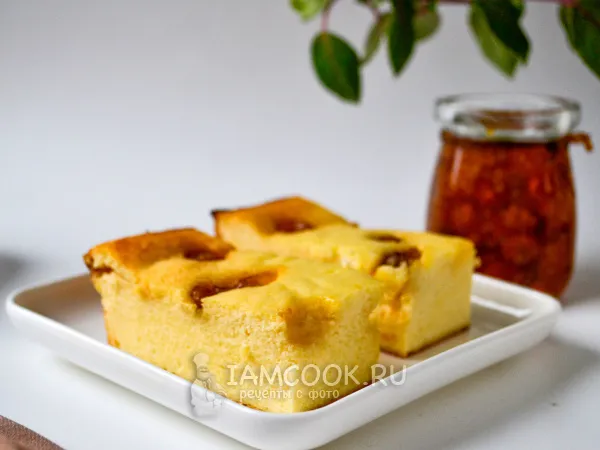 Фото блюда: Творожная запеканка с вареньем