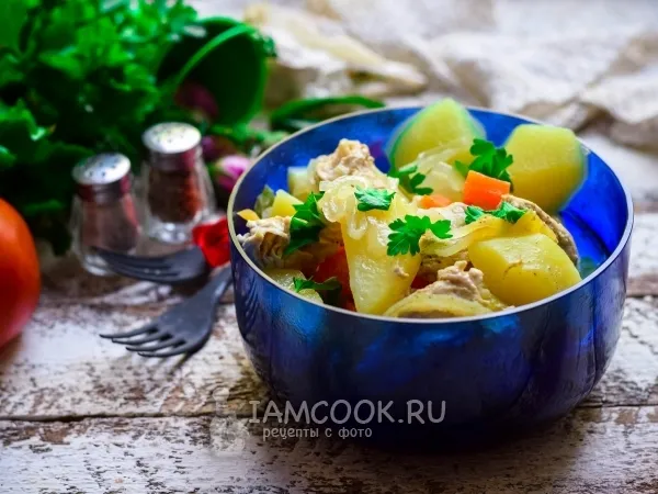 Фото блюда: Индейка с картошкой в мультиварке