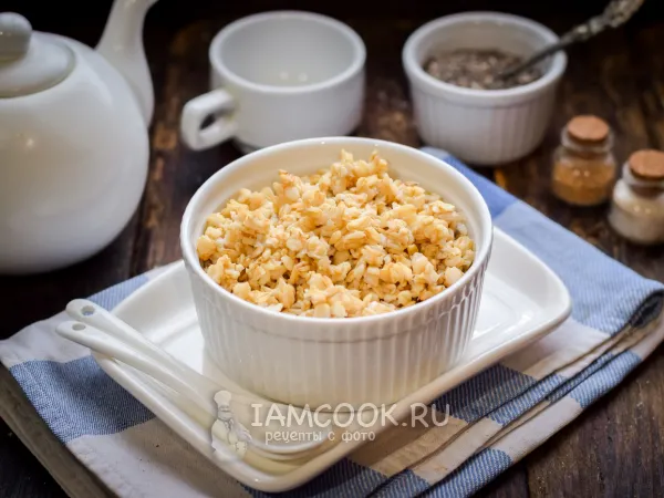 Фото блюда: Сладкая овсяная каша на воде (из цельного зерна)