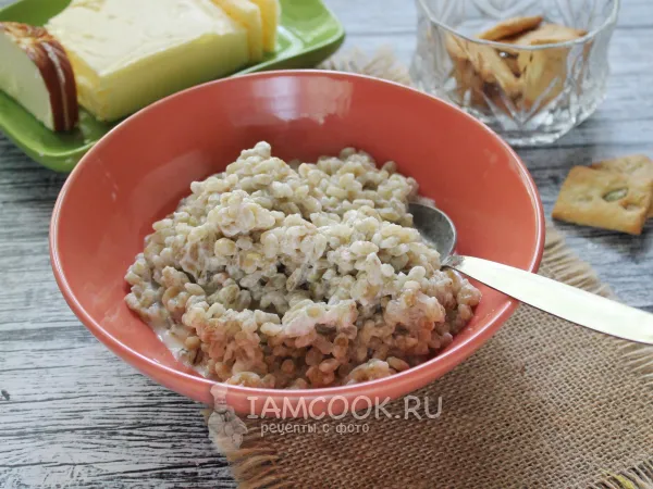 Фото блюда: Перловая каша на молоке в микроволновке