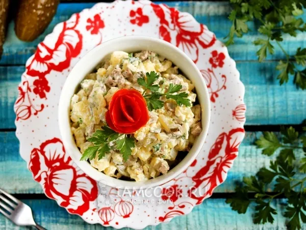 Фото готового блюда: Салат из свиной печени