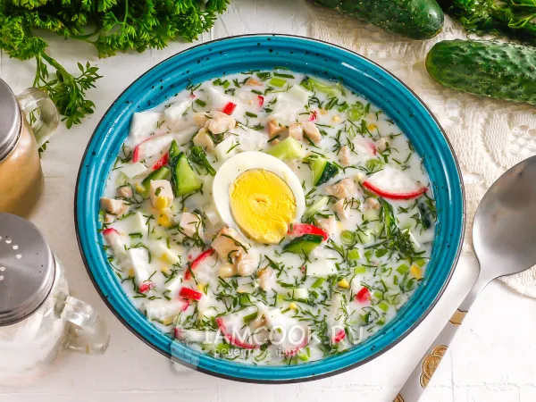 Фото блюда: ПП окрошка на кефире