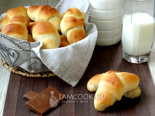 Фото блюда: Рогалики с шоколадом из дрожжевого теста