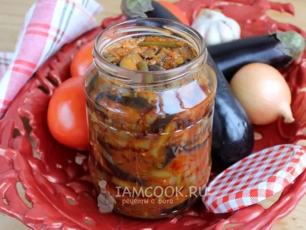 Фото блюда: Баклажаны с фасолью на зиму