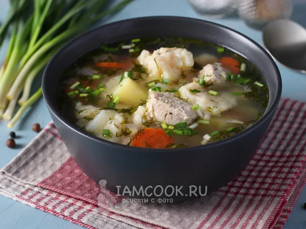 Фото готового блюда: Суп из индейки с клёцками