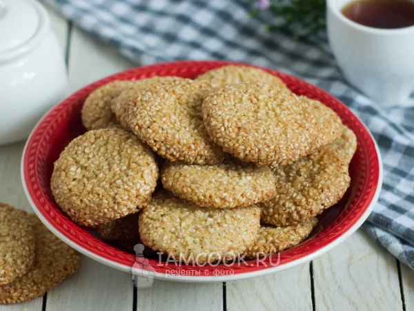 Фото готового блюда: Хрустящее кунжутное печенье