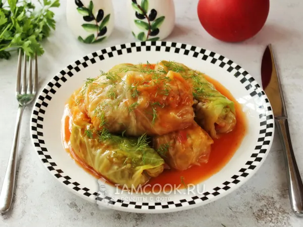 Фото готового блюда: Постные голубцы с перловкой