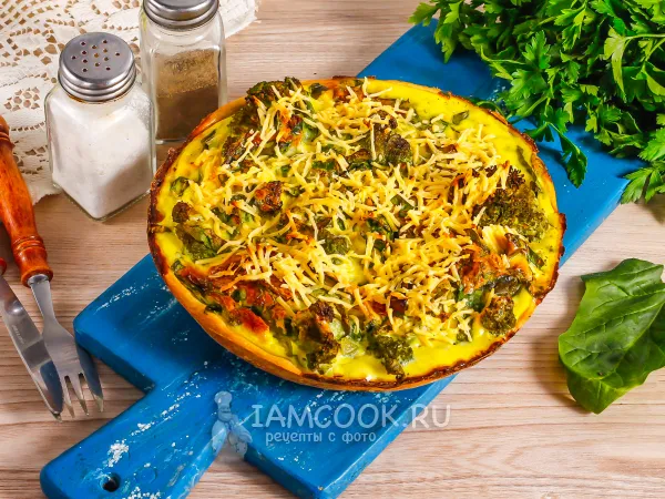 Фото блюда: Киш с брокколи и шпинатом