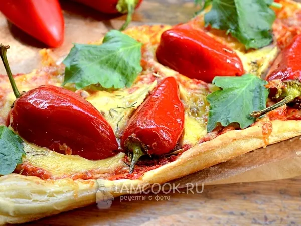 Фото блюда: Пирог-пицца с болгарским перцем