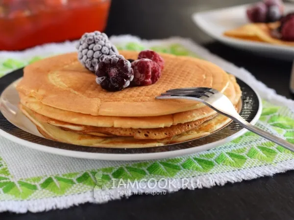 Фото блюда: Пышные блины на сметане