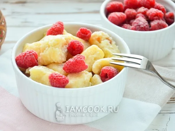 Фото блюда: Ленивые вареники из творога с изюмом