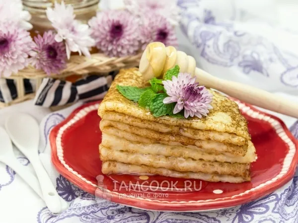 Фото блюда: Блины без яиц на сыворотке