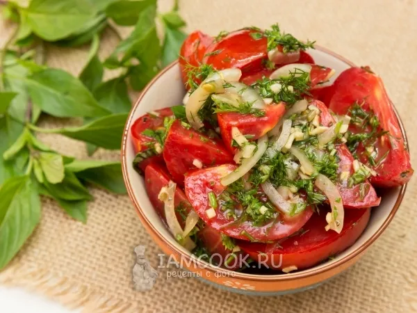 Фото блюда: Маринованные с медом помидоры быстрого приготовления