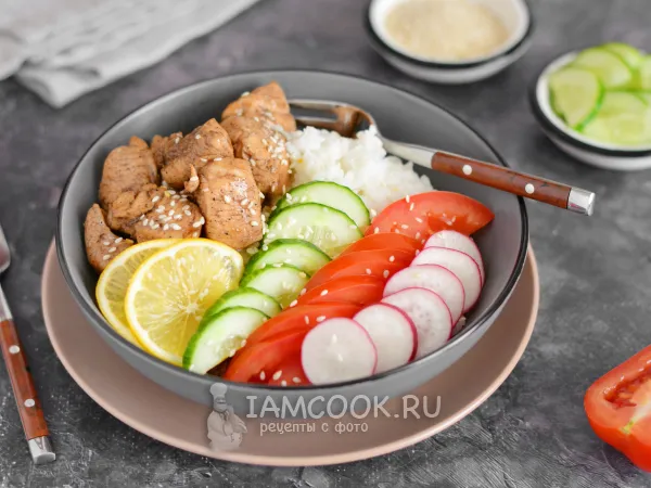 Фото блюда: Боул с рисом и курицей