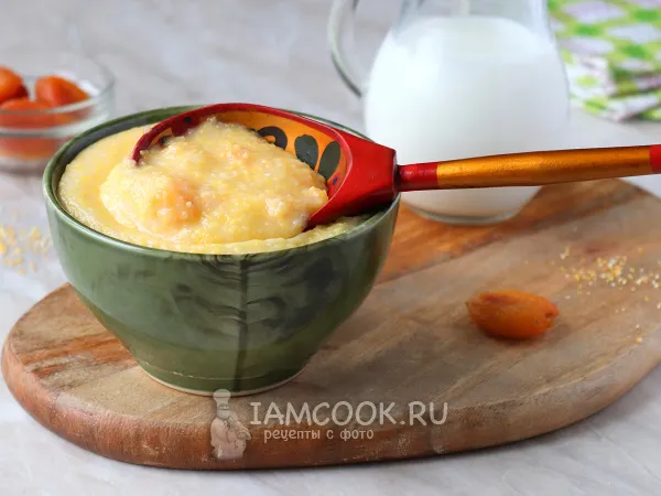 Фото блюда: Кукурузная каша с сухофруктами (курагой)