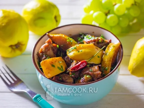 Фото готового блюда: Баранина с айвой