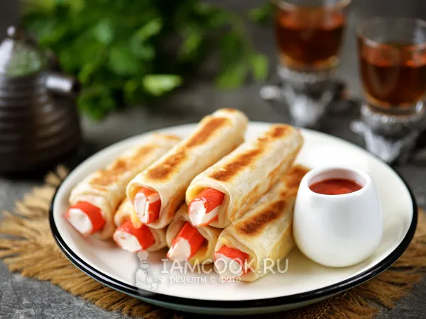 Фото блюда: Крабовые палочки в тесте на сковороде