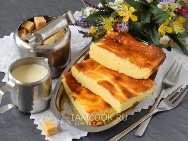 Фото блюда: Творожная запеканка с картофельным крахмалом в духовке