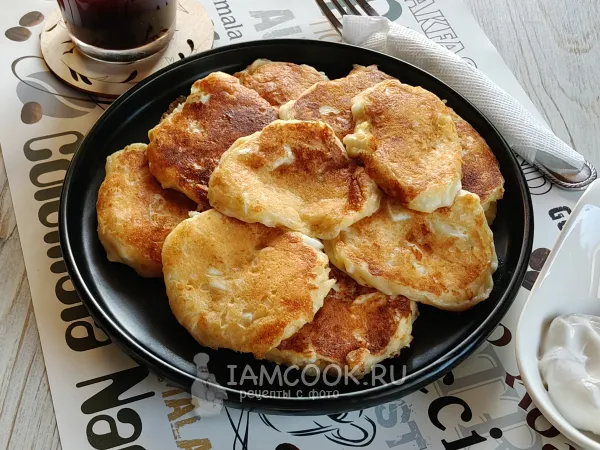 Фото блюда: Яичные оладьи (с вареным яйцом)