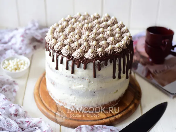 Фото блюда: Бисквитный торт с грушей и бананом