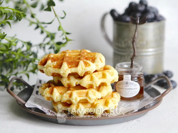 Фото готового блюда: Творожные кето вафли