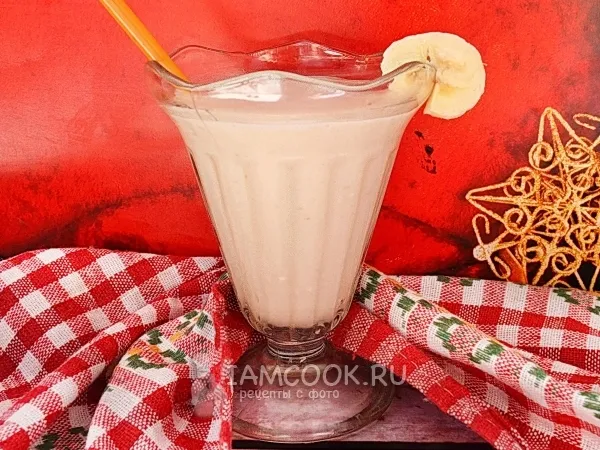 Фото блюда: Коктейль из ряженки с бананом