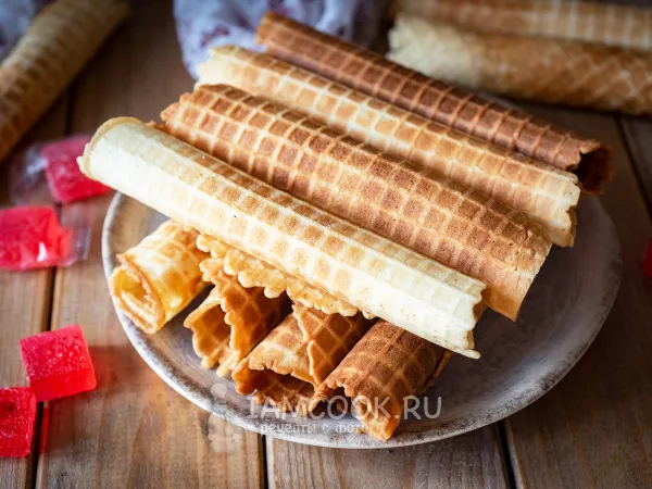 Фото готового блюда: Вафельные трубочки на растительном масле