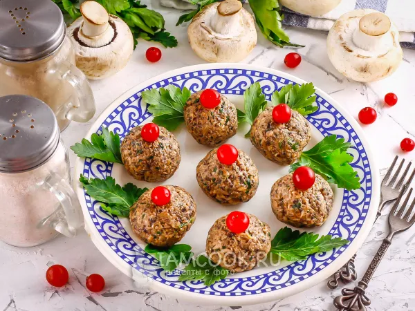 Фото готового блюда: Пхали с грибами (шампиньонами)