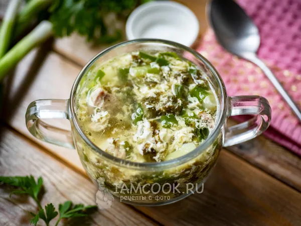 Фото блюда: Щавелевый суп с зеленым луком