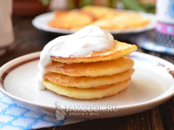 Фото блюда: Пшенные оладьи с творогом