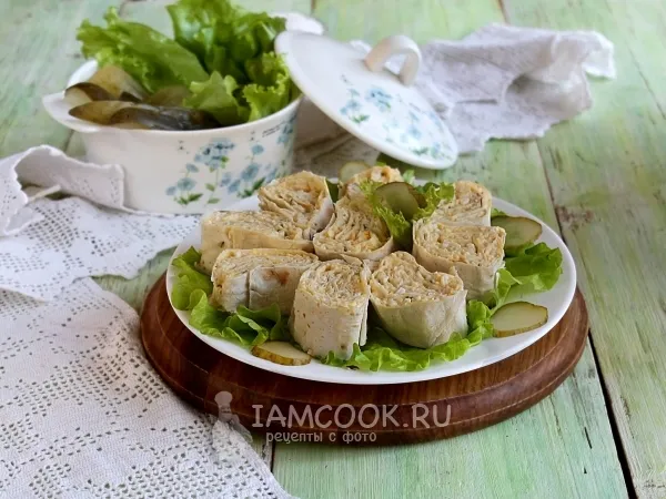 Фото блюда: Лаваш с яйцом и сыром