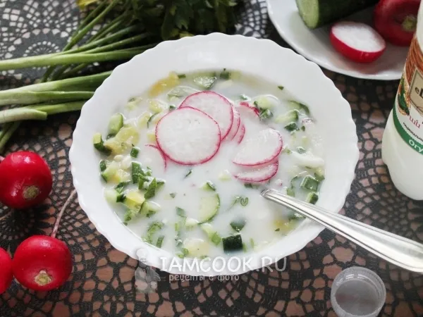 Фото готового блюда: Вегетарианская окрошка на тане