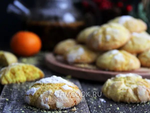 Фото готового блюда: Апельсиновое печенье с трещинками