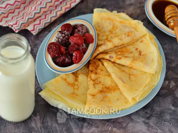 Фото готового блюда: Блины на сливках и воде
