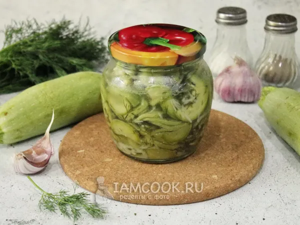Фото блюда: Салат из кабачков с укропом на зиму