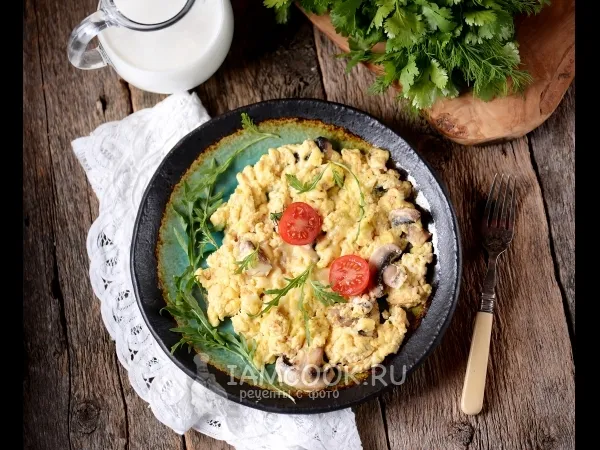 Фото блюда: Омлет на кефире на сковороде