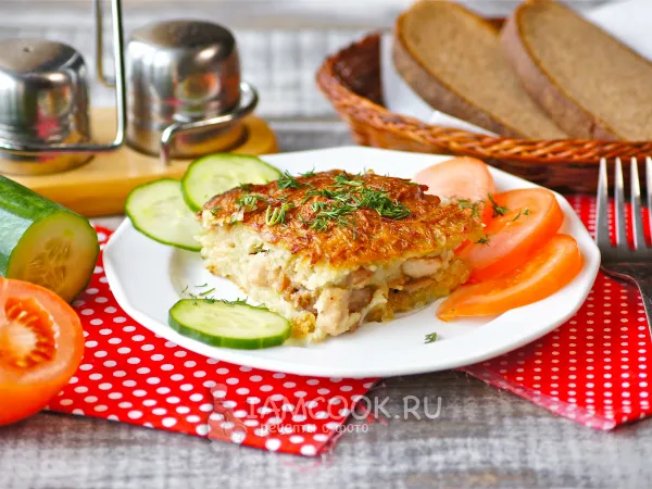 Фото блюда: Картофельная бабка с мясом в духовке