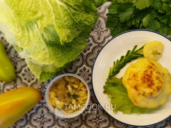 Фото блюда: Патиссоны, запечённые с творогом