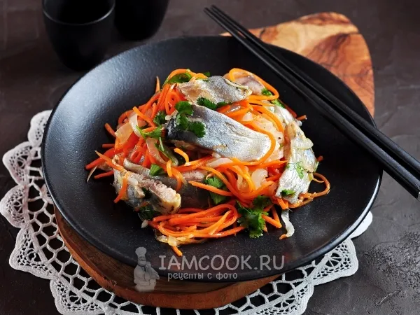 Фото блюда: Хе из селедки по-корейски с морковью