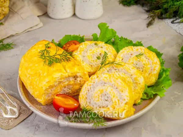 Фото блюда: Сырный рулет с фаршем