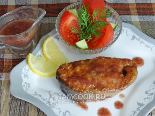 Фото блюда: Кета в ароматном соусе «Глинтвейн»